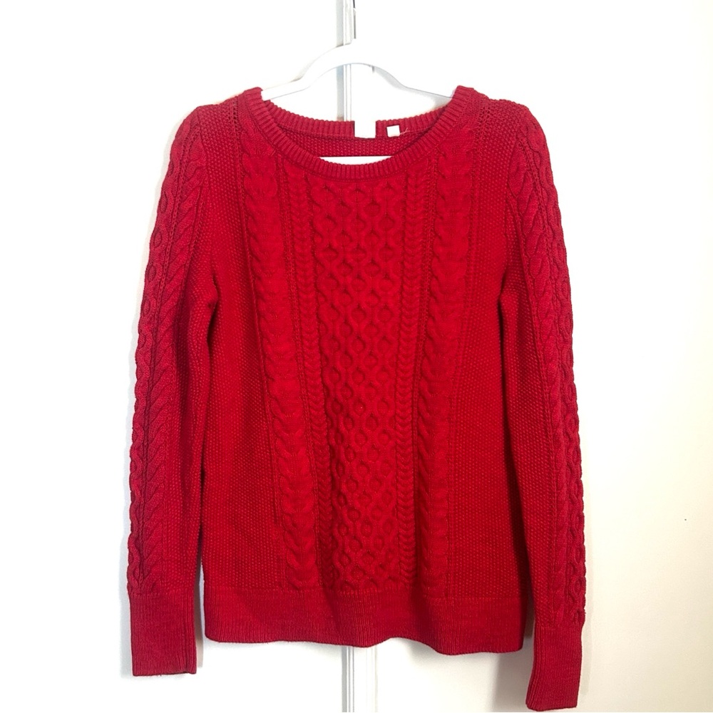 Gap Red Cotton Cable Sweater